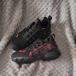 Puma Kids Black and Red Sneakers